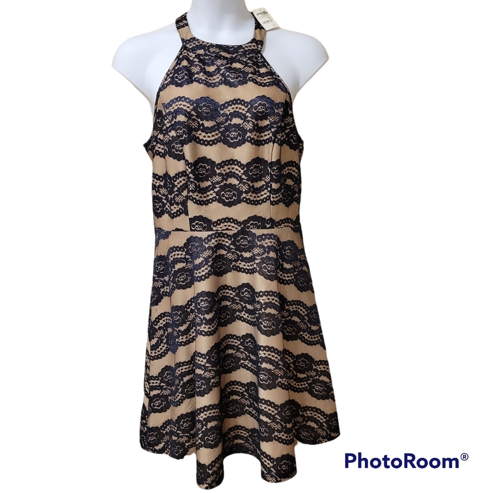 NWT 'Charlotte Russe' Navy blue and tan dress, Size 2X.